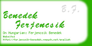 benedek ferjencsik business card